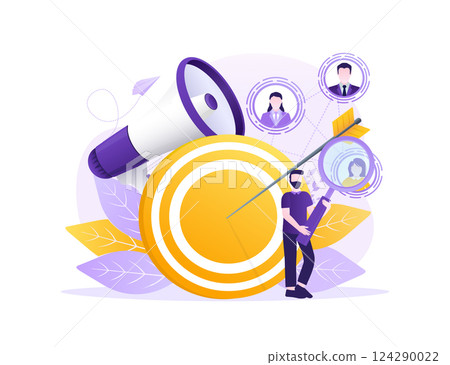 Target customers in abstract style. Icon for marketing design. Vector illustration. 124290022