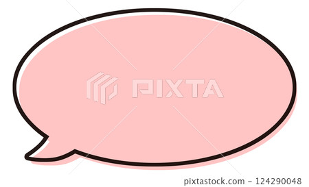 Simple horizontal speech bubble illustration material red 124290048