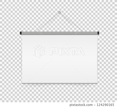 Projector screen on white background. Vector mock up illustration. Vector show room. Video conference illustration. Projector screen on white background. Vector mock up illustration. Vector show room. Video conference illustration. 124290165