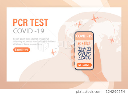 Illustration with negative pcr test people for paper design. Vector illustration. Covid test. Illustration with negative pcr test people for paper design. Vector illustration. Covid test. 124290254