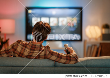 Man spending time at home 124290503