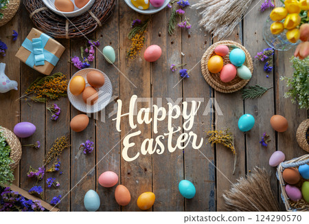 Easter holiday background Easter holiday background 124290570