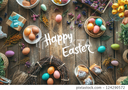 Easter holiday background Easter holiday background 124290572