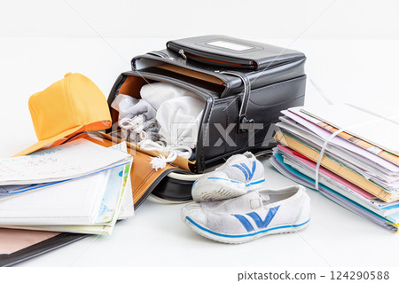 Luggage after the closing ceremony 124290588