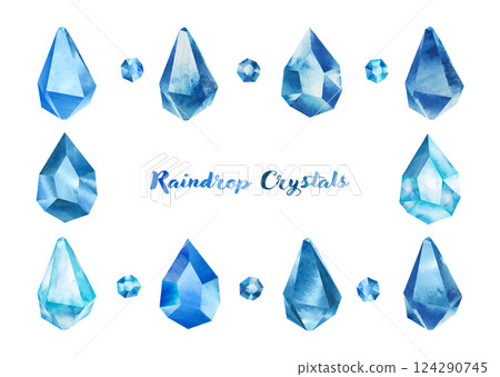 水彩雨滴晶體 124290745