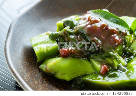 Matcha warabimochi - Matcha sweets stock photo Matcha warabimochi - Matcha sweets stock photo 124290883