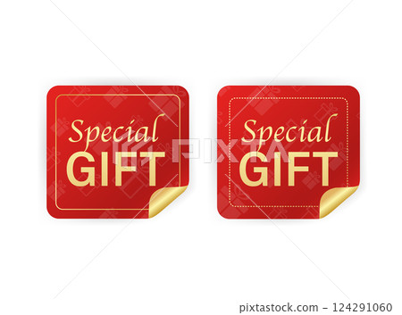 Modern red special gift sticker great design for any purposes. Vector illustration. 124291060