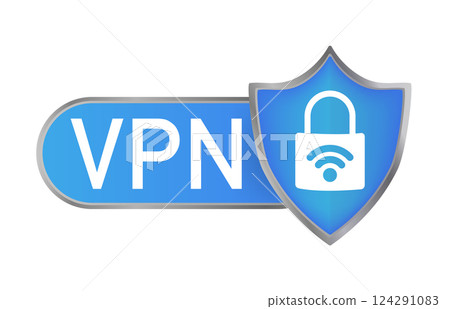 Secure VPN connection concept. Virtual private network connectivity overview. Safety internet technology, data secure. 3d icon with vpn for concept design. 124291083