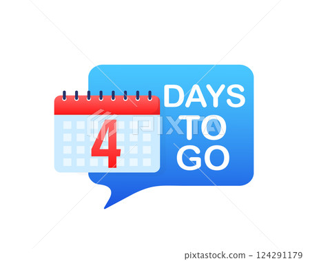 4 day to go in modern style. Special offer badge. Web design. Sale tag. Vector illustration. 4 day to go in modern style. Special offer badge. Web design. Sale tag. Vector illustration. 124291179