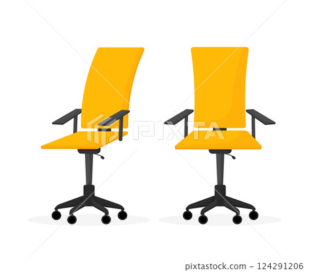 Flat style office chair. Modern flat design. Furniture vector illustration set. Isolated vector. Flat style office chair. Modern flat design. Furniture vector illustration set. Isolated vector. 124291206
