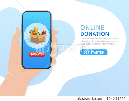 Donate online, great design for any purposes. Charity concept. Abstract green web banner. Vector background. Abstract icon. Web banner. Donate online, great design for any purposes. Charity concept. Abstract green web banner. Vector background. Abstract icon. Web banner. 124291211
