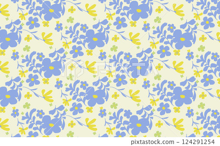 復古花卉圖案 124291254