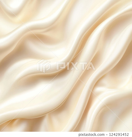 Silky cream fabric with elegant waves and soft texture, perfect for design 124291452