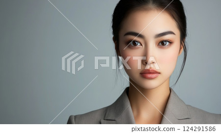Portrait of a woman in a business suit, silhouette 124291586