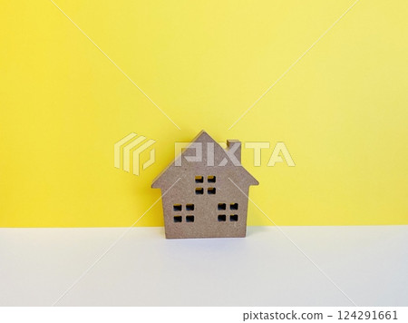 Brown house model (yellow background) Brown house model (yellow background) 124291661