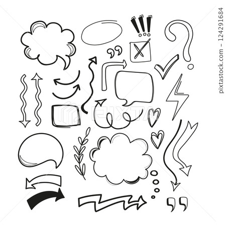 Graphic element vector. Design element. Hand drawn doodle. Marker pen highlight. 124291684