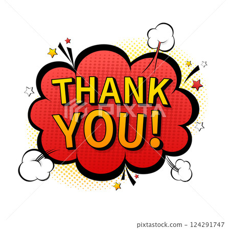 Pop design template thank you on yellow backdrop. Marketing concept. Template design.Marketing announcement Pop design template thank you on yellow backdrop. Marketing concept. Template design.Marketing announcement 124291747