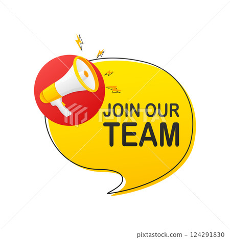 Join our team megaphone for banner design. Vector stock illustration. 124291830