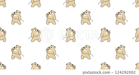 bear seamless pattern polar bear singing song music microphone vector teddy cartoon doodle tile background gift wrapping paper repeat wallpaper scarf isolated illustration design 124292002