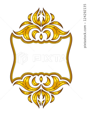 Floral frame in baroque style. Decorative curling plant. Floral frame in baroque style. Decorative curling plant. 124292135