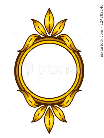 Floral frame in baroque style. Decorative curling plant. 124292140