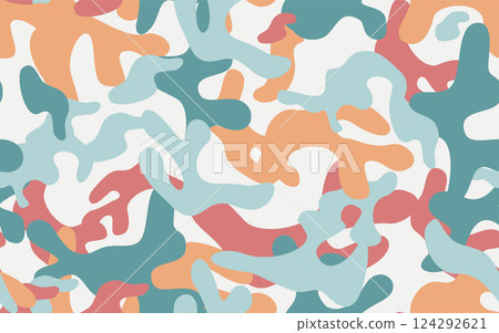 Pop and cute camouflage seamless pattern Pop and cute camouflage seamless pattern 124292621