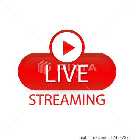 Icon live streaming vector design on a white background. 124292853