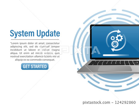 Illustration with update smartphone. Smartphone icon vector illustration. Computer technology. Computer technology. Illustration with update smartphone. Smartphone icon vector illustration. Computer technology. Computer technology. 124292860