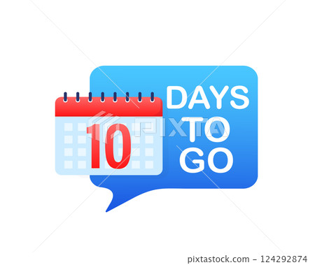 10 days to go in modern style. Special offer badge. Web design. Sale tag. Vector illustration. 10 days to go in modern style. Special offer badge. Web design. Sale tag. Vector illustration. 124292874