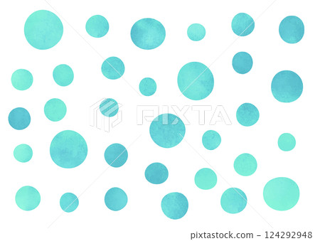 鬆散的圓圈和點(藍色、淺藍色)水彩插圖 鬆散的圓圈和點(藍色、淺藍色)水彩插圖 124292948