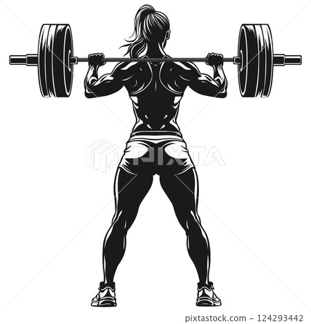 A Strong Woman Engaging in Weight Lifting for Enhanced Fitness and Strength Training Goals 124293442