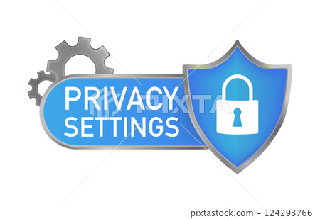 Icon with privacy settings. Safety sign. Risk sign. Virus protection concept. Internet technology. Personal protection. Phone icon vector. 124293766