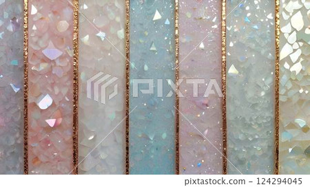 Art Nouveau style seven-color jewels wall image texture frame design 124294045