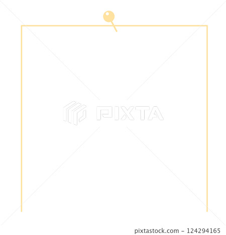 A simple frame attached with yellow pushpins 124294165