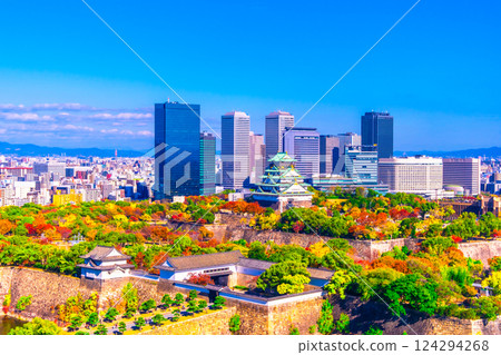 Osaka Castle and Osaka Business Park in the fall Osaka Castle and Osaka Business Park in the fall 124294268