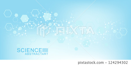 Modern health care abstract background with lines, dots and hexagons. Medical innovation banner template concept. Vector illustration. 124294302