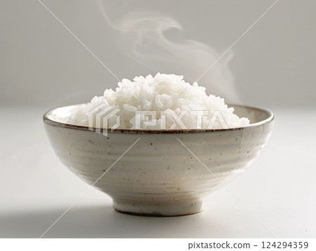 Rice served in a bowl 124294359