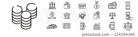 Gold bank icon 124294360