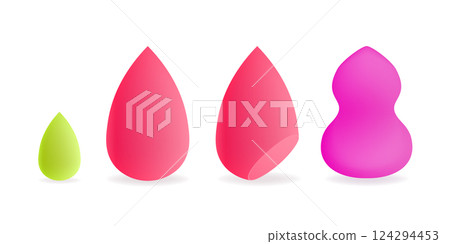Modern illustration with colorful beauty blender up on soft white background. Modern vector illustration. Modern illustration with colorful beauty blender up on soft white background. Modern vector illustration. 124294453