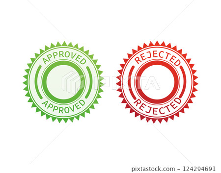 Green and red accept decline button. Abstract web template with red accept decline on white background. Isolated vector illustration. Green and red accept decline button. Abstract web template with red accept decline on white background. Isolated vector illustration. 124294691
