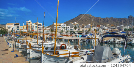 Marina of Puerto de Pollensa, Spain 124294704