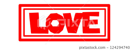 印有“LOVE”字樣的可愛郵票 124294740