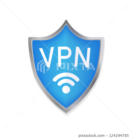 Secure VPN connection concept. Virtual private network connectivity overview. Safety internet technology, data secure. 3d icon with vpn for concept design. 124294785