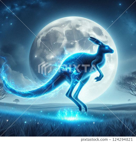 Mystical kangaroo illustration 124294821