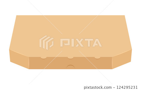 cardboard pizza box vector illustration 124295231