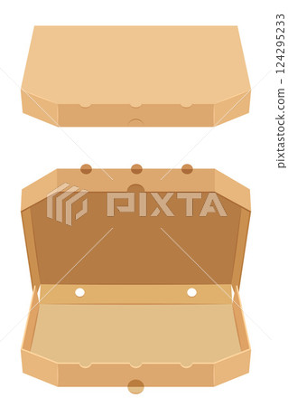 cardboard pizza box vector illustration cardboard pizza box vector illustration 124295233