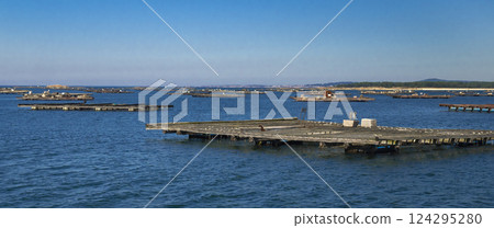 Mussel Aquaculture Rafts Batea, Ria de Arousa, Pontevedra, Spain Mussel Aquaculture Rafts Batea, Ria de Arousa, Pontevedra, Spain 124295280