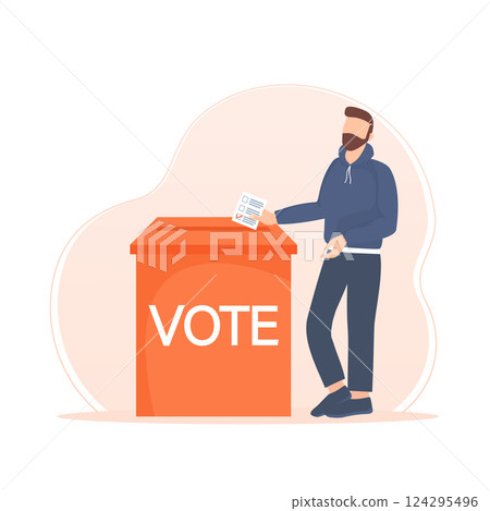 Cartoon icon. Cartoon character. Flat vote people for concept design. Poster design. 124295496