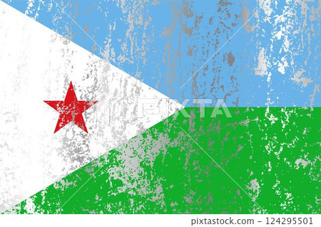 Djibouti flag with grunge effect. Djibouti flag with grunge effect. 124295501