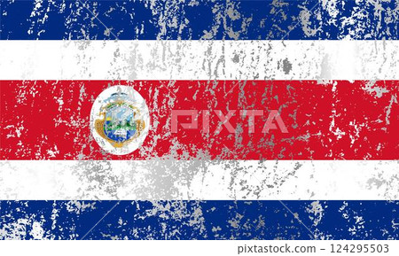 Costa Rica flag with grunge effect. 124295503